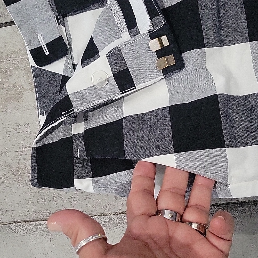 Loft Black & white checkerboard, dress shorts size 0 #34 - Picture 2 of 4